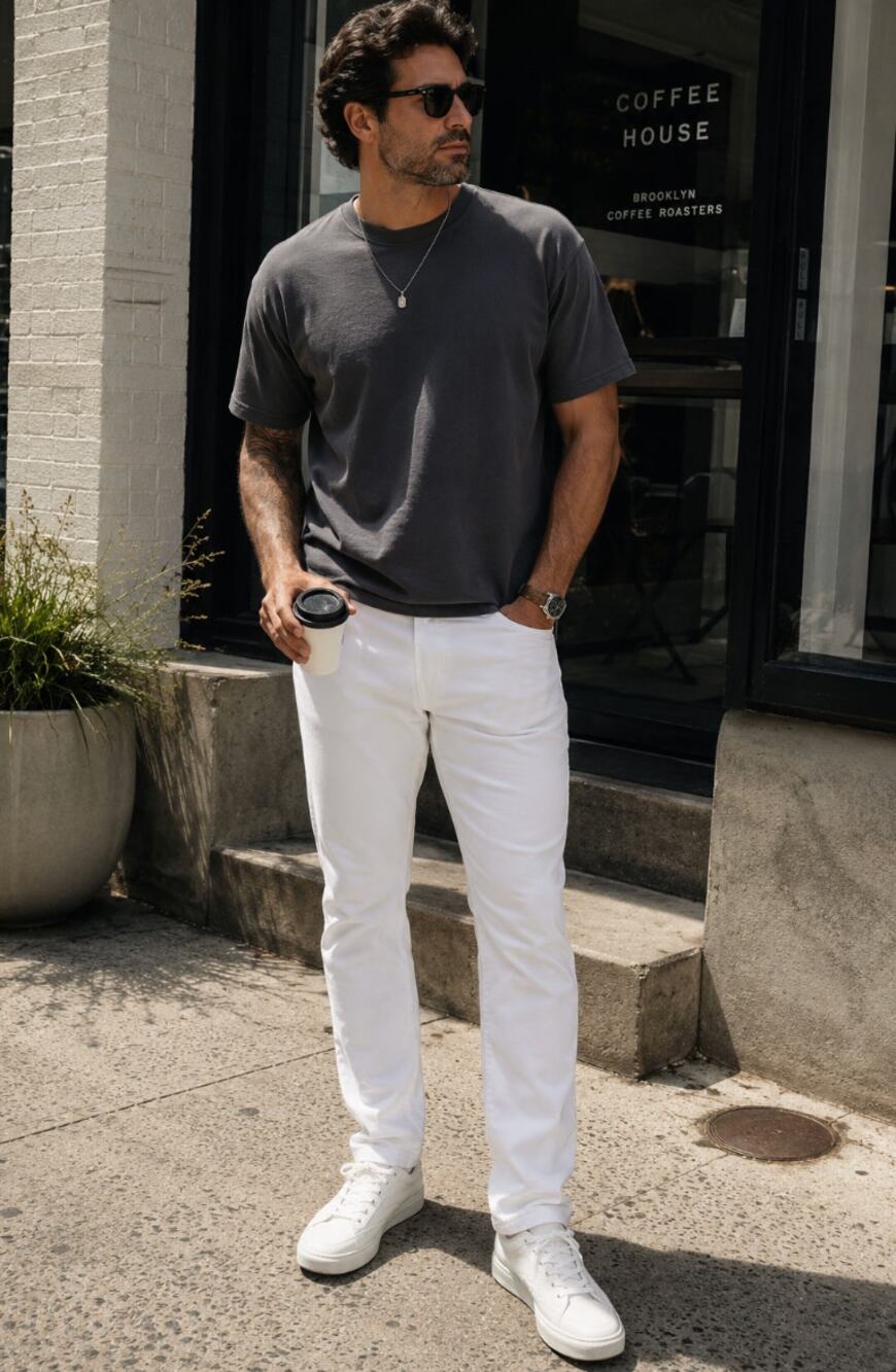 Gap Slim White Jeans 36x34 Men's Denim Pants Classic 5 Pocket Casual Streetwear